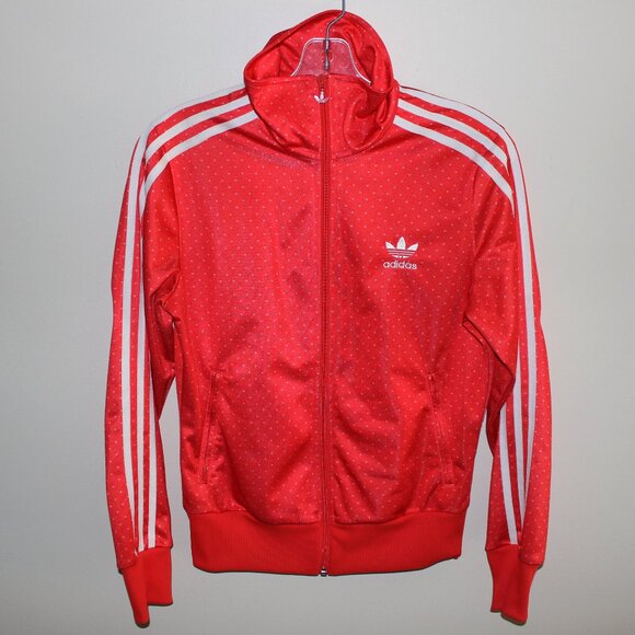 3/$118❤️mint Adidas Women's Firebird Graphic Track Jacket Hi-Res Orange/White - Picture 1 of 11